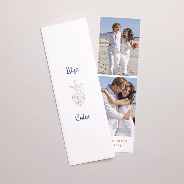 Remerciements Mariage Marque-page photo Côté Mer photo