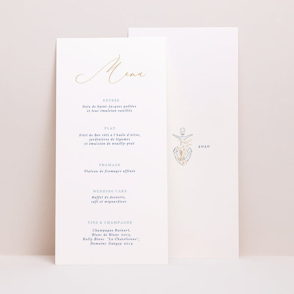 Menu Mariage Panoramique portrait Côté Mer photo