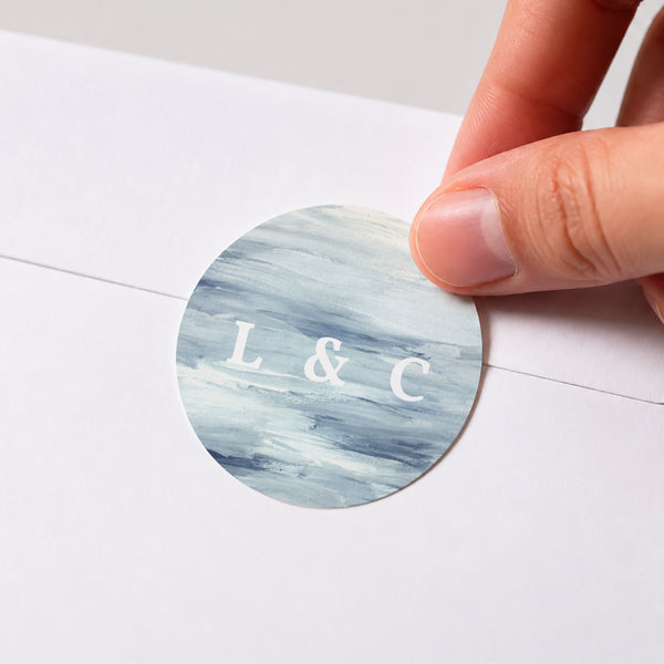 Sticker Mariage Rond Côté Mer photo