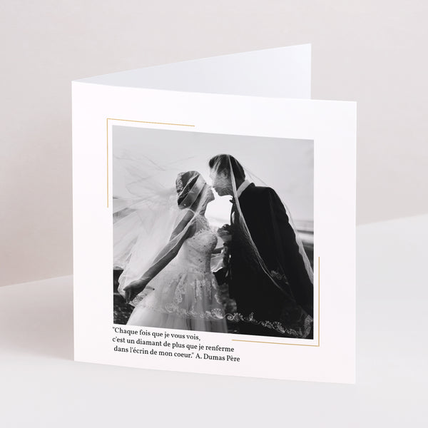 Invitations Anniversaire de mariage Carré double volet Noces diamant - 60 ans photo