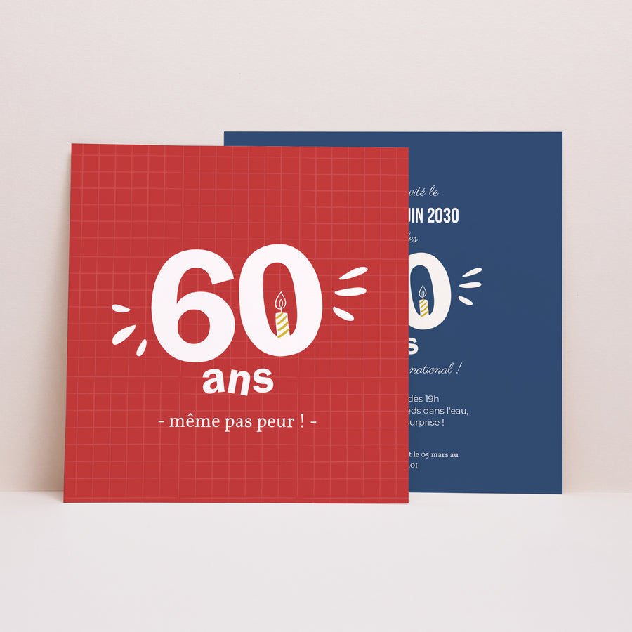 Invitations Anniversaire Adulte Carré Chiffre photo