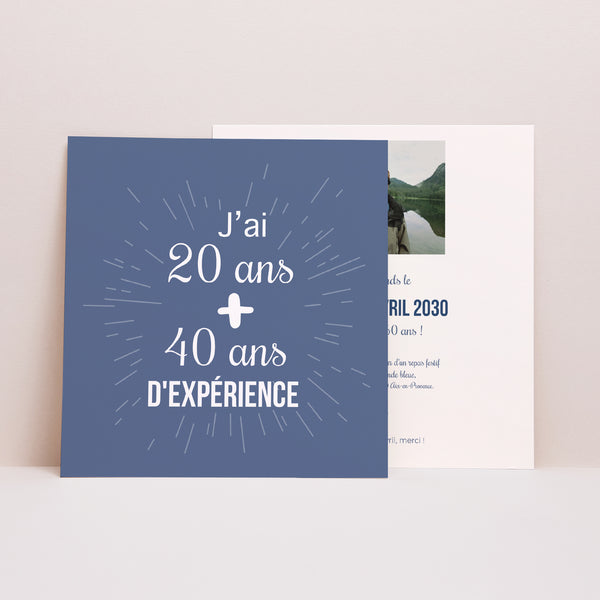 Invitations Anniversaire Adulte Carré L'addition SVP photo