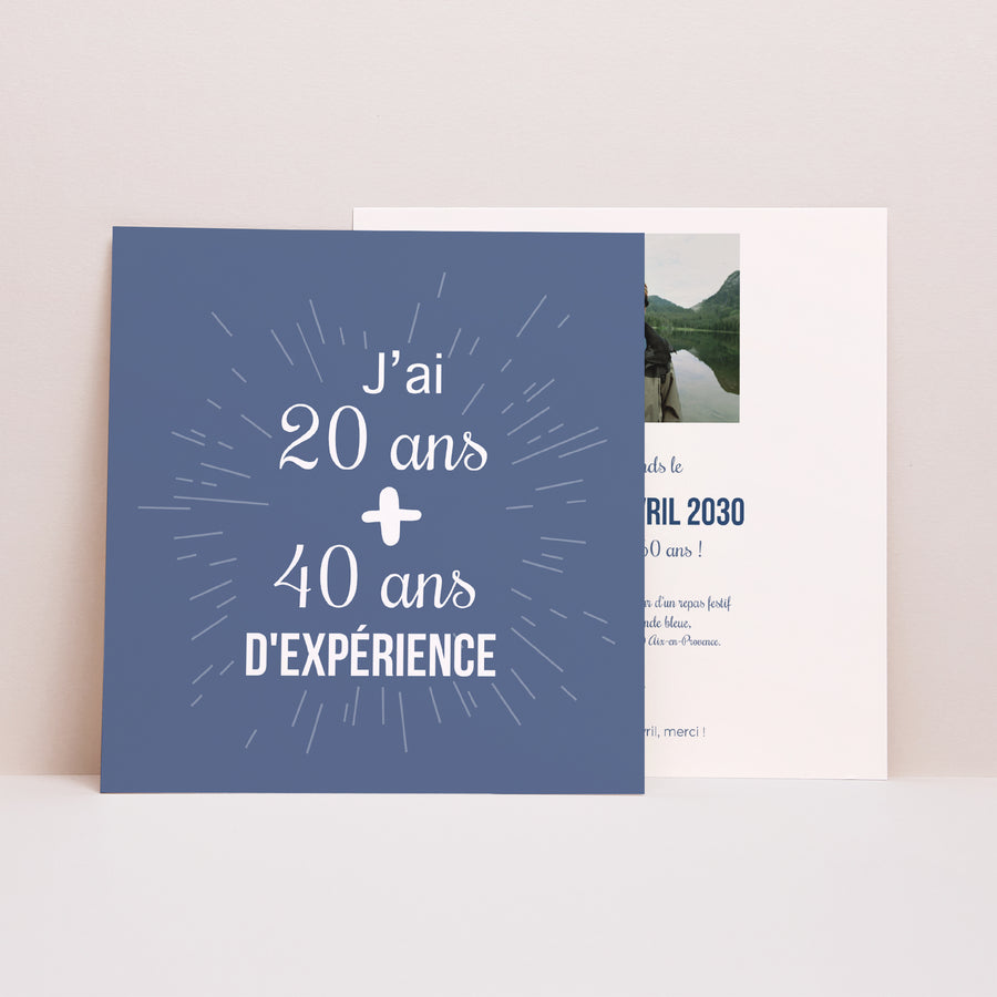 Invitations Anniversaire Adulte Carré L'addition SVP photo