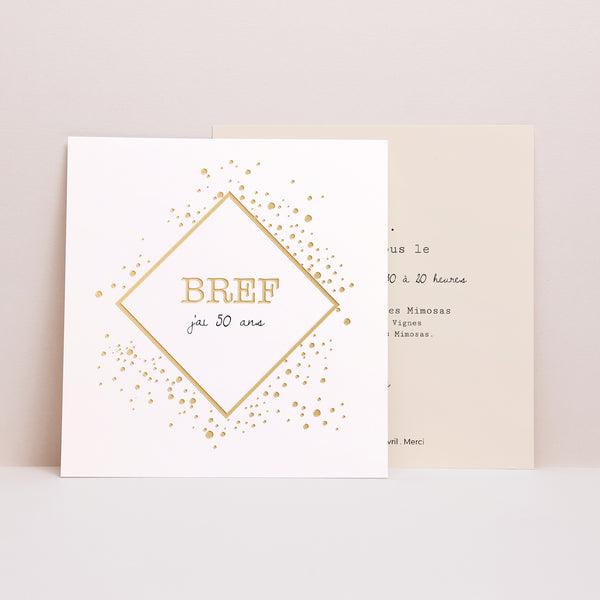 Invitations Anniversaire Adulte Carré Bref photo