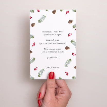 Carte de Noel Fin d'année Portrait Joyeuses fêtes photo et forêt photo N° 3