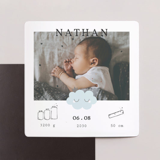 Faire-part Naissance Lot de 9, magnétique Little cloud blue photo