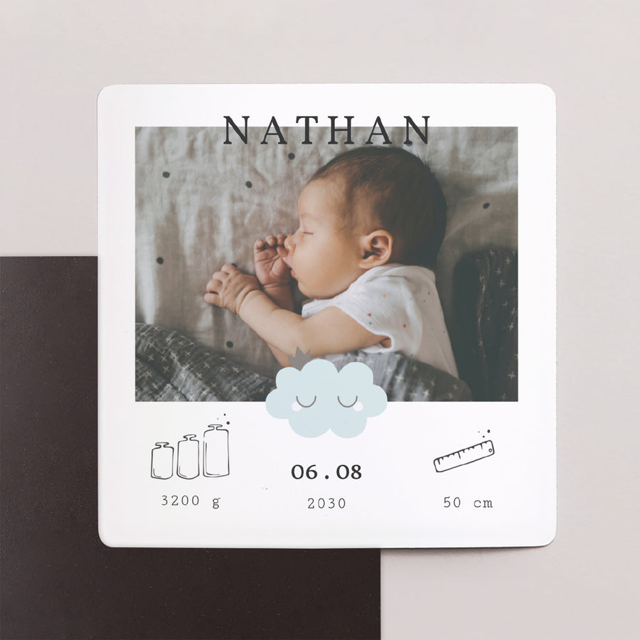 Faire-part Naissance Lot de 9, magnétique Little cloud blue photo