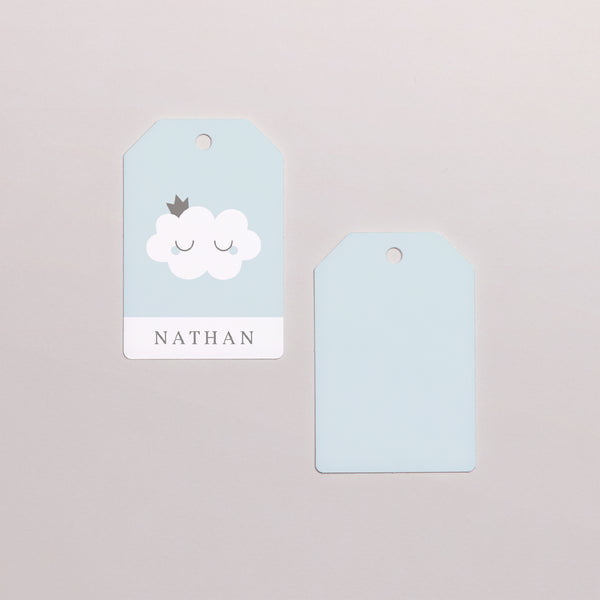 Etiquette perforée Naissance Fanion Little cloud blue photo