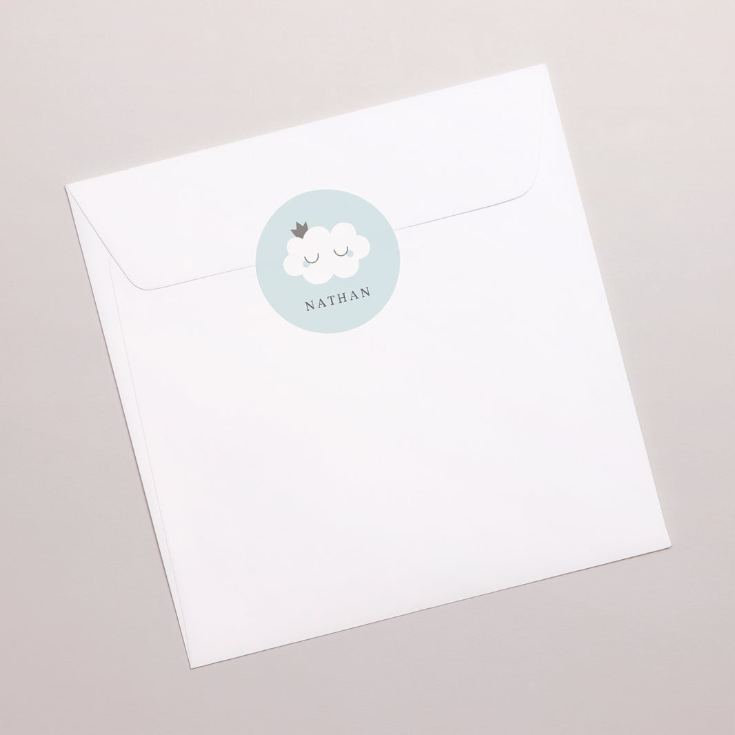 Sticker Naissance Rond Little cloud blue photo N° 3