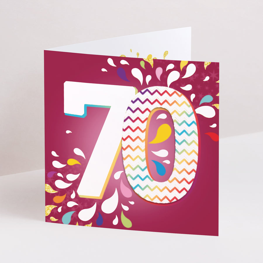Invitations Anniversaire Adulte Carré double volet Collage 70 ans photo