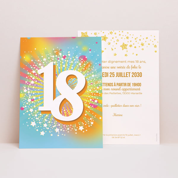 Invitations Anniversaire Adulte Portrait Collage 18 ans photo