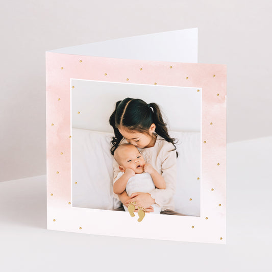 Faire-part Naissance Carré double volet Belles Empreintes, dorure photo