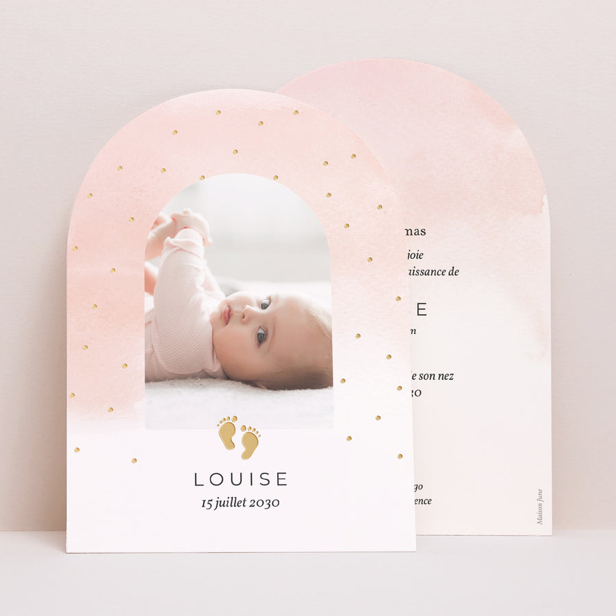 Faire-part Naissance Petite arche Belles Empreintes, dorure photo