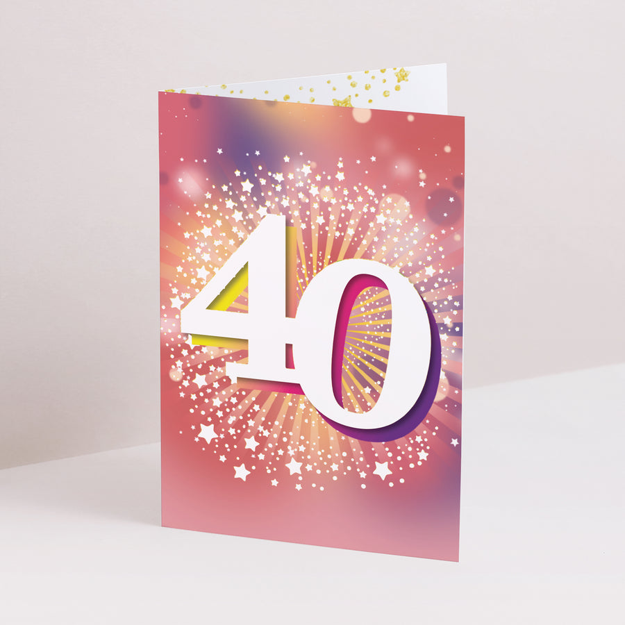 Invitations Anniversaire Adulte Double volet portrait 40 ans, Festive, Vernis photo
