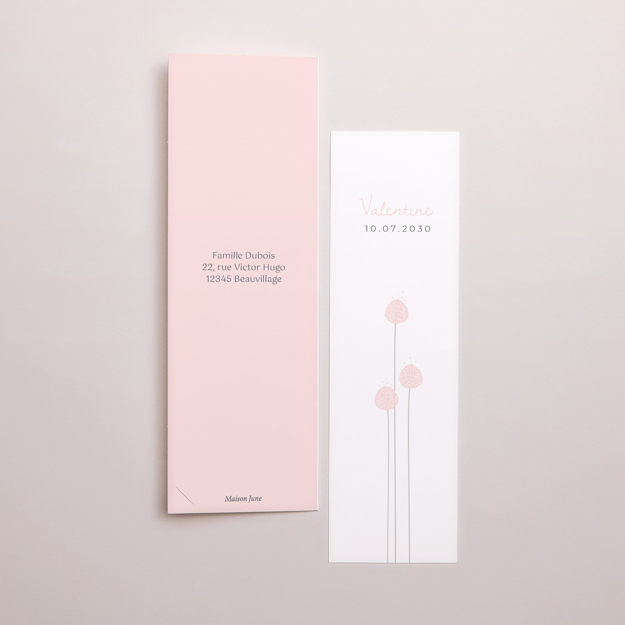 Faire-part Naissance Marque-page photo Boutons d'une Rose photo N° 3