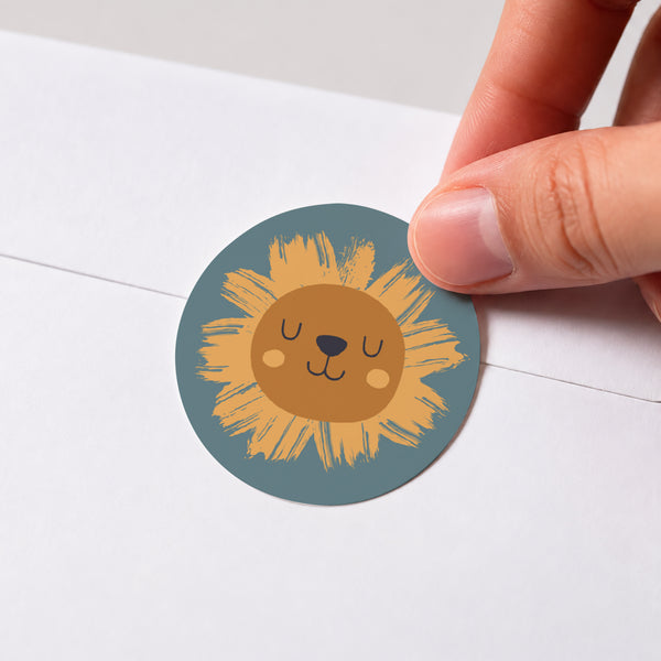 Sticker Naissance Rond Petit Lion photo