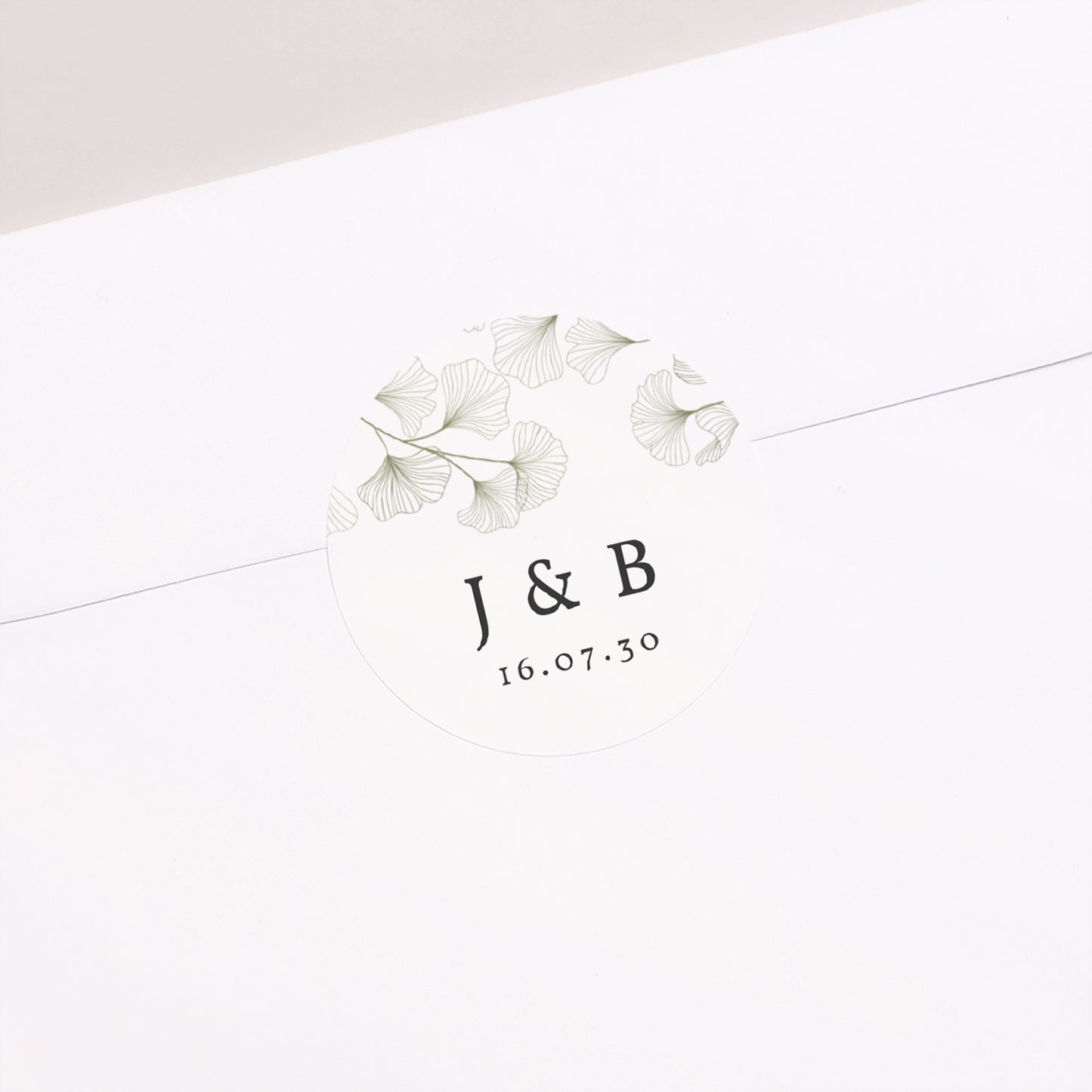 Sticker Mariage Rond Ginkgo Biloba, Feuilles d'Or photo N° 2
