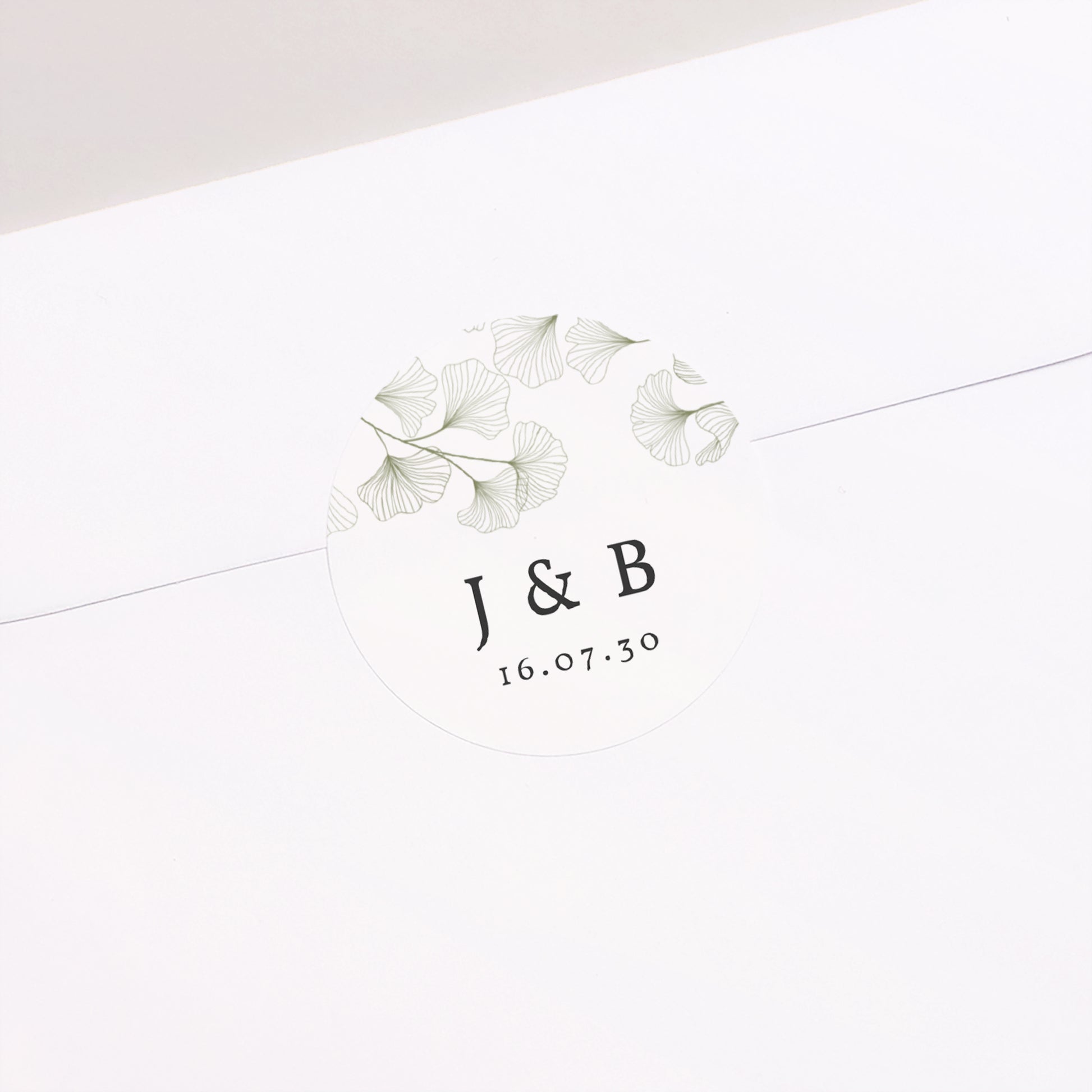 Sticker Mariage Rond Ginkgo Biloba, Feuilles d'Or photo N° 2