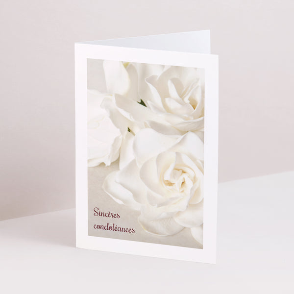 Condoléances Décès Double volet portrait Fleurs Blanches photo