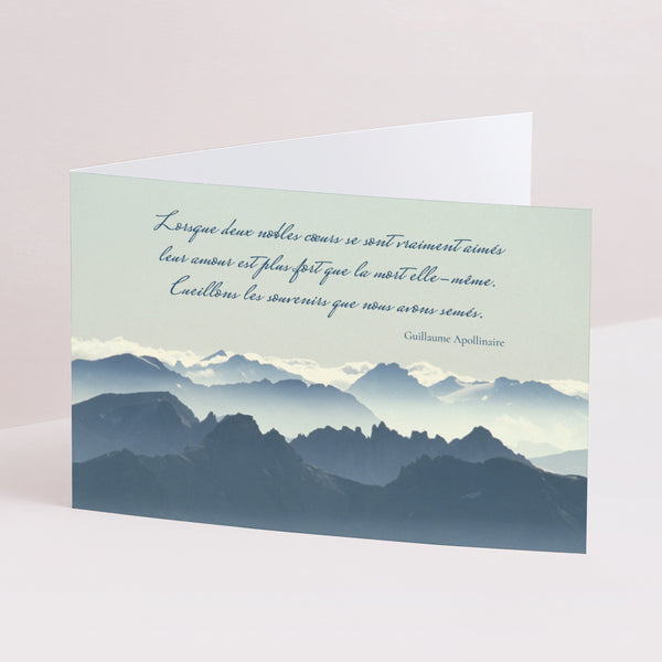 Condoléances Décès Double volet paysage Montagnes Eternelles photo