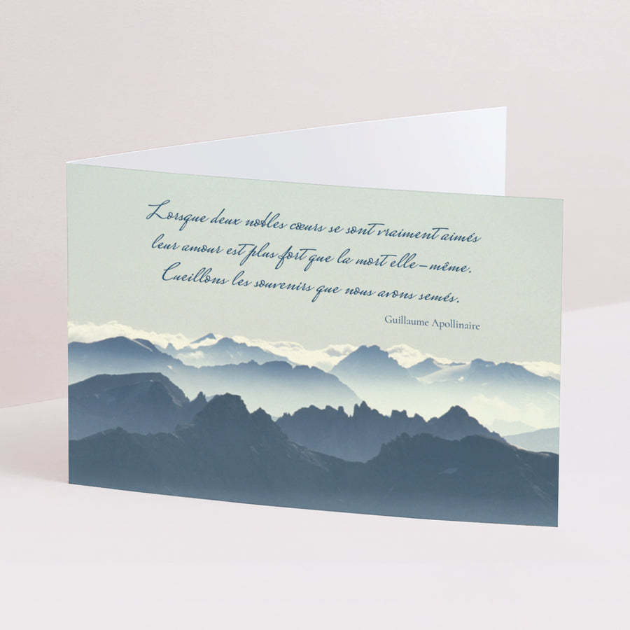Condoléances Décès Double volet paysage Montagnes Eternelles photo