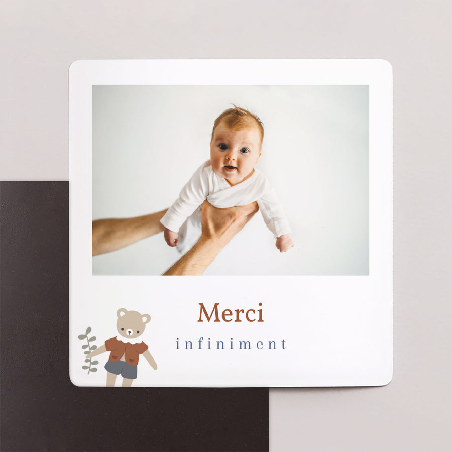 Remerciements Baptême Lot de 9, magnétique Petit Ours Porte-bonheur photo