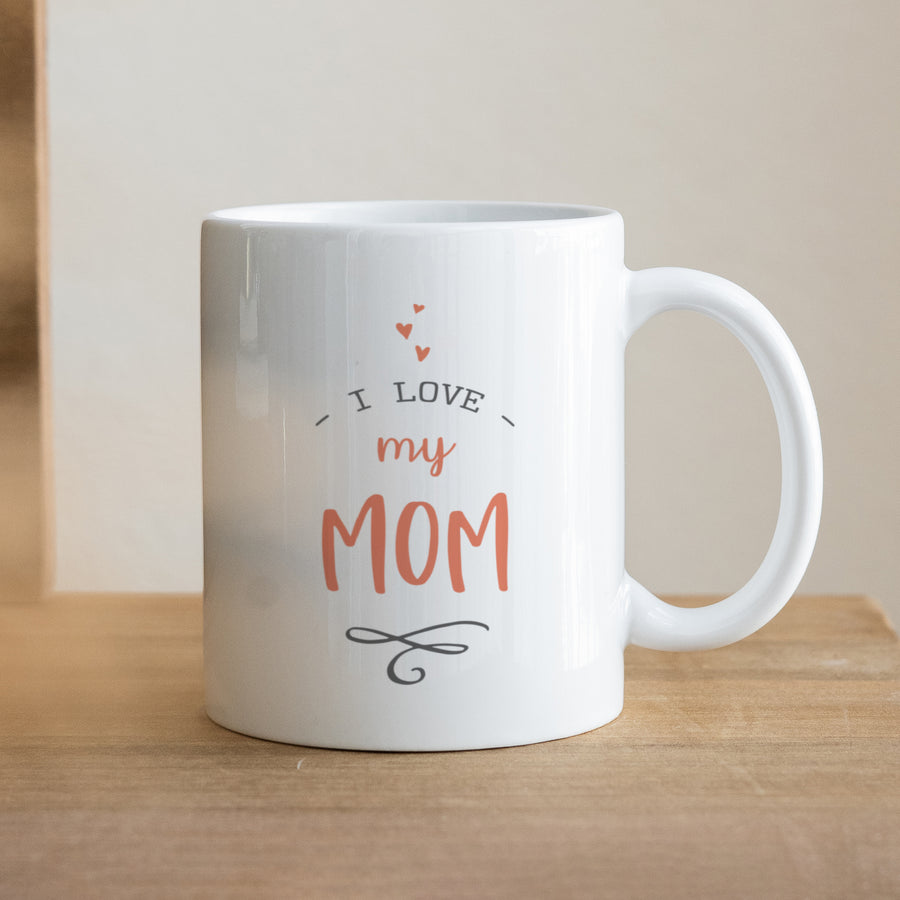 Mug Objets Blanc I love my mom photo