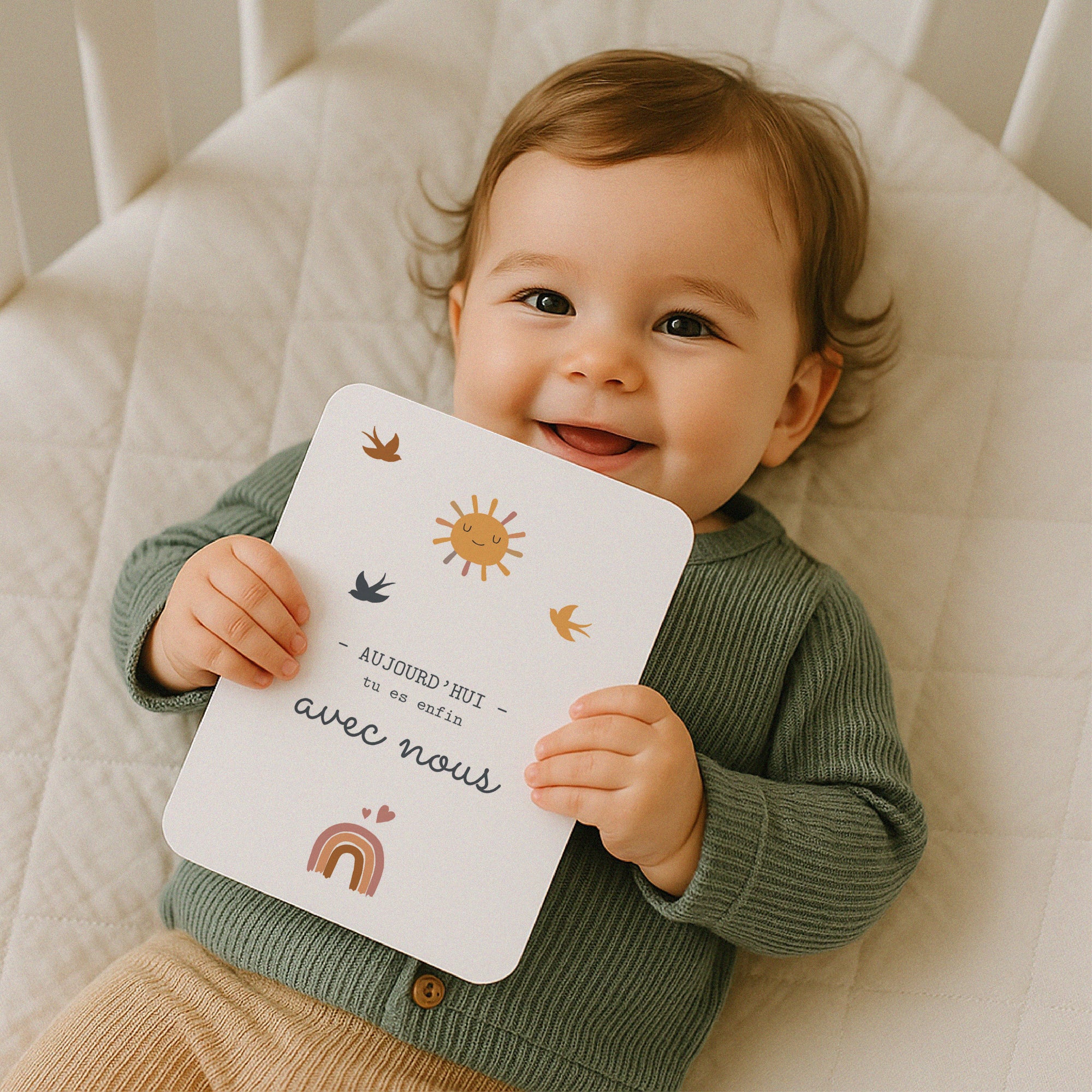 Carte étape bébé Naissance Lot de 12 Arc-en-ciel Fille photo N° 2
