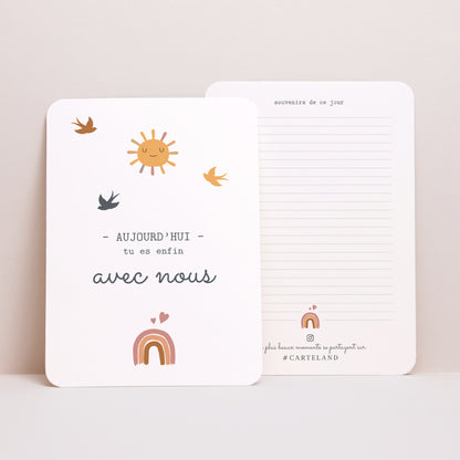 Carte étape bébé Naissance Lot de 12 Arc-en-ciel Fille photo N° 4