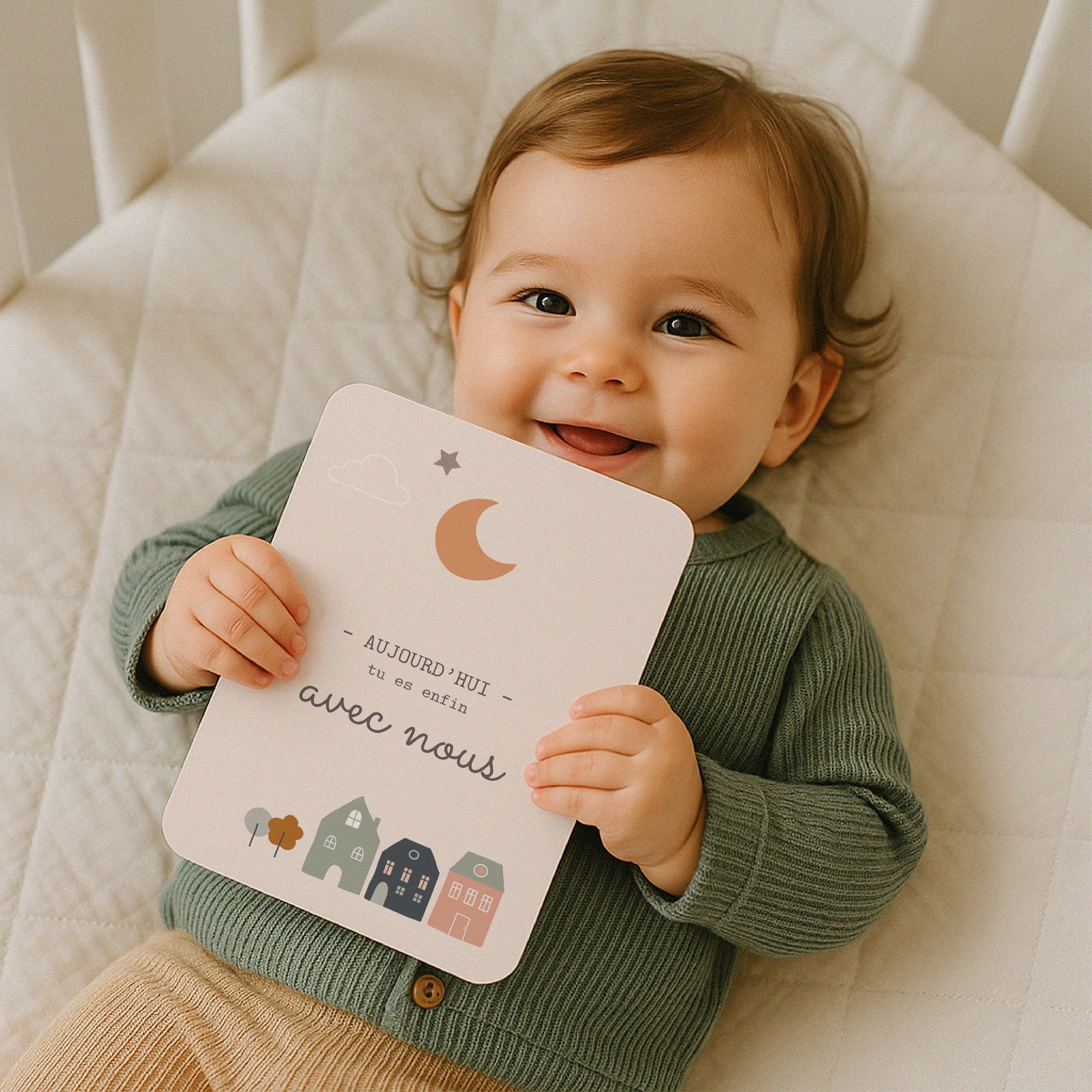 Carte étape bébé Naissance Lot de 12 Arc-en-ciel Garçon photo N° 2