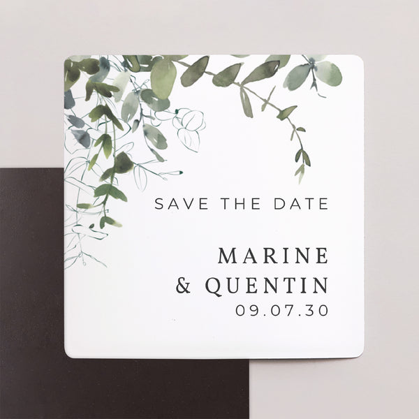 Save the date Mariage Lot de 9, magnétique Floral et Eucalyptus photo