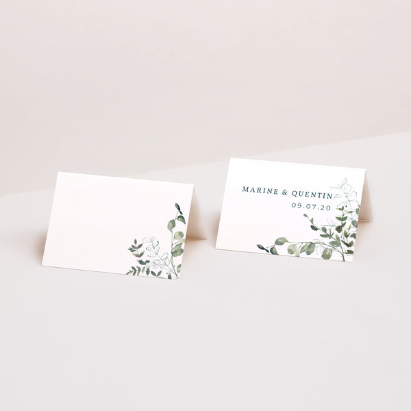 Marque-place Mariage 2 volets Floral et Eucalyptus photo