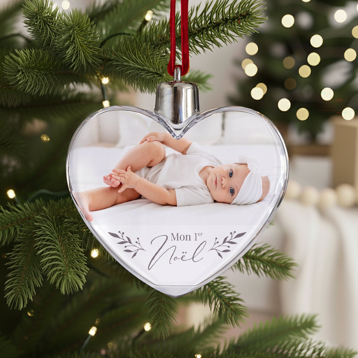 Boule de Noël Fin d'année Cœur Photomontage photo N° 1