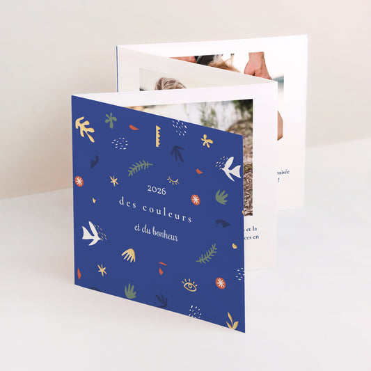 Carte de voeux Fin d'année Accordéon A la manière du Fauvisme photo