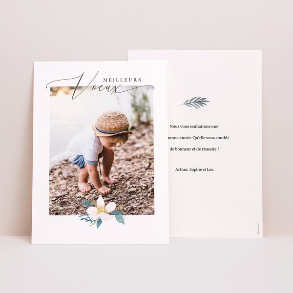 Carte de voeux Fin d'année Portrait Jardin d'hiver photo