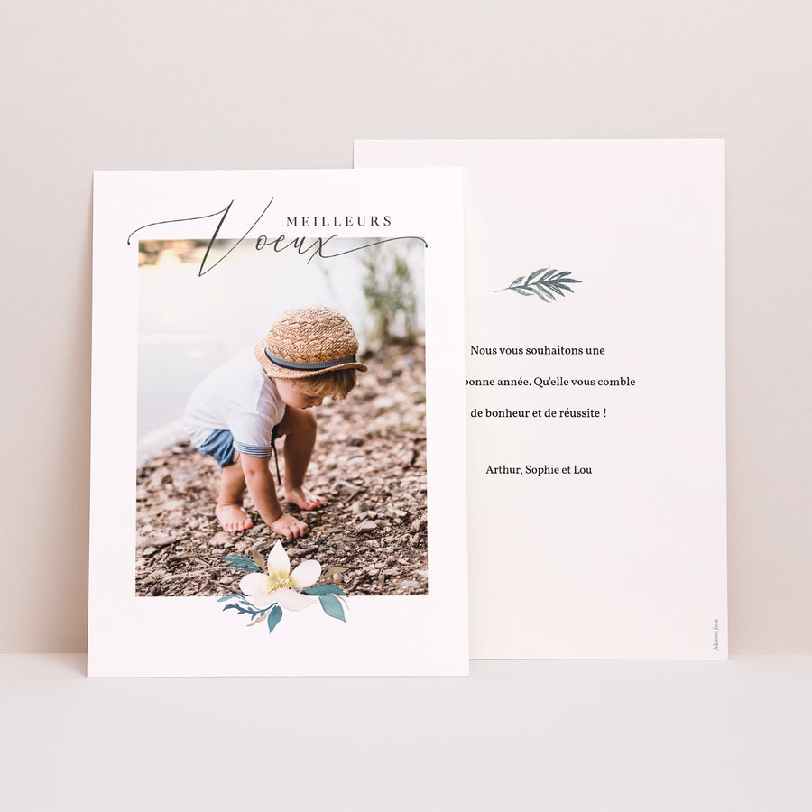 Carte de voeux Fin d'année Portrait Jardin d'hiver photo