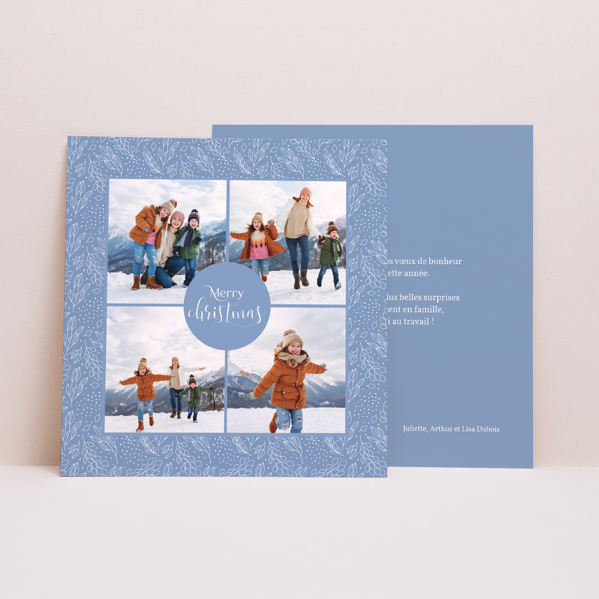 Carte de voeux Fin d'année Carré Pattern hivernal glacé photo N° 1