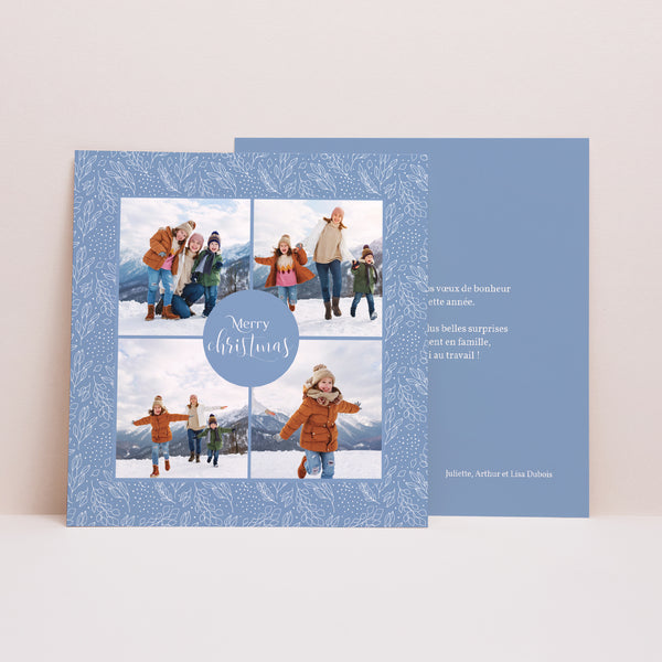 Carte de voeux Fin d'année Carré Pattern hivernal glacé photo