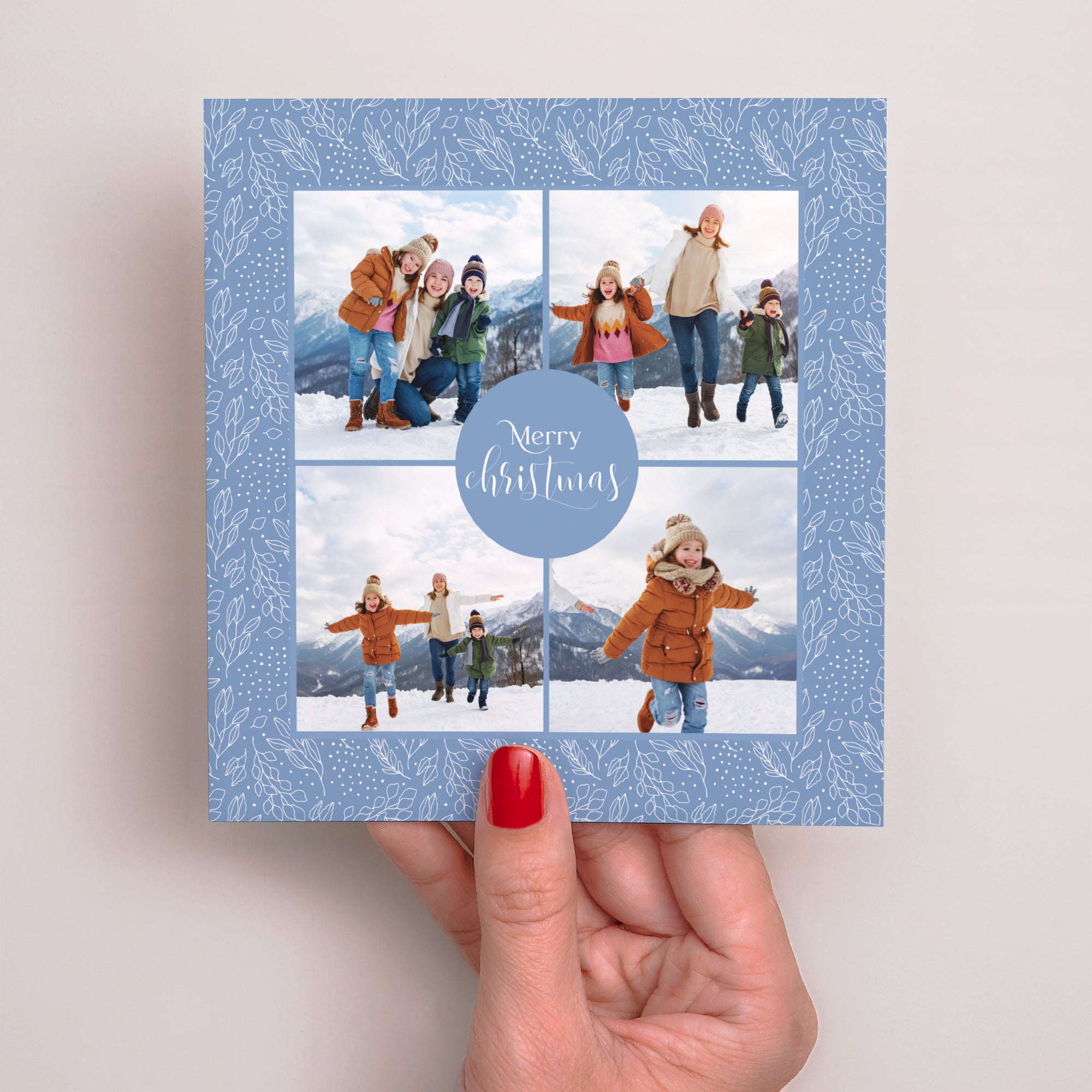Carte de voeux Fin d'année Carré Pattern hivernal glacé photo N° 2