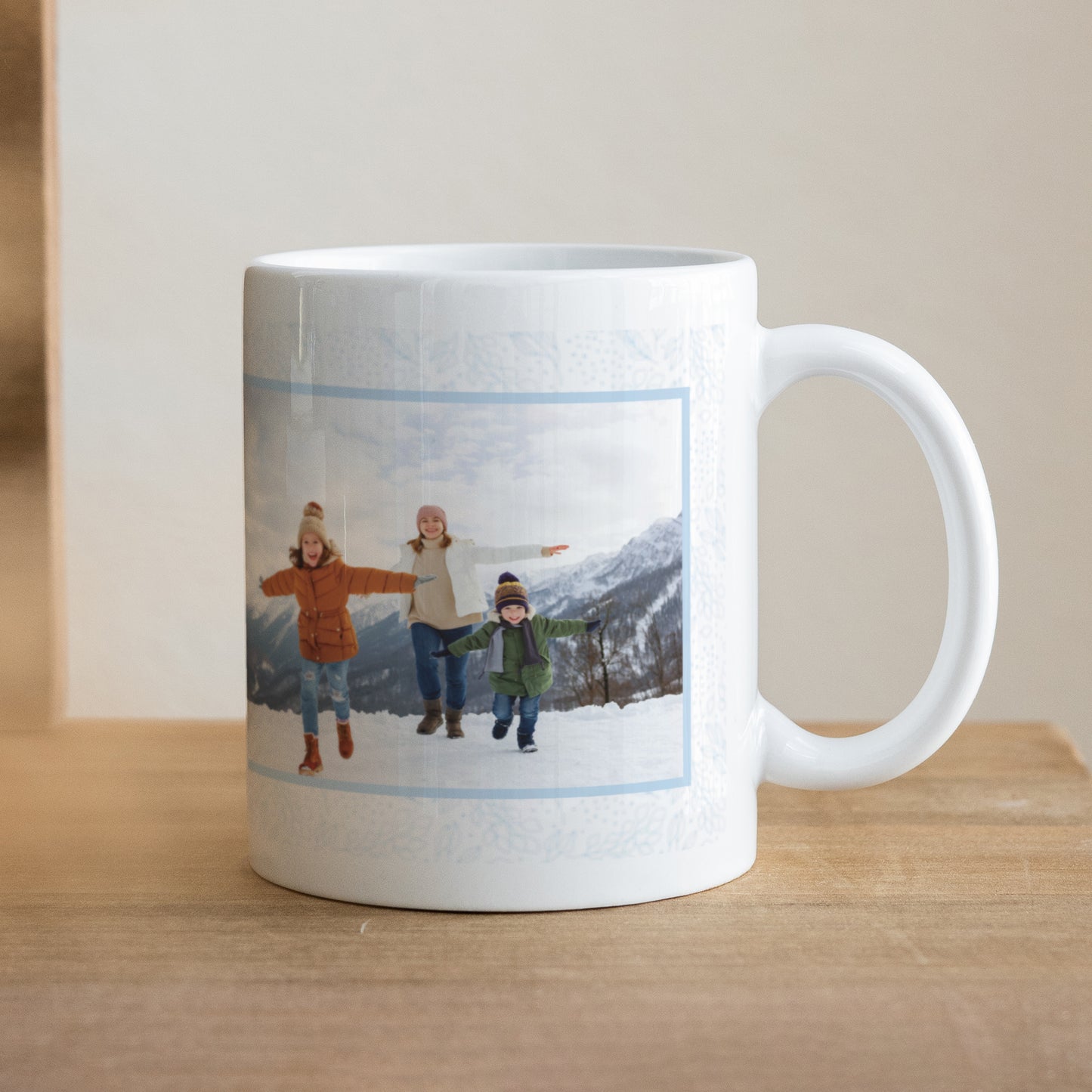 Mug Fin d'année Blanc Pattern hivernal glacé photo N° 1