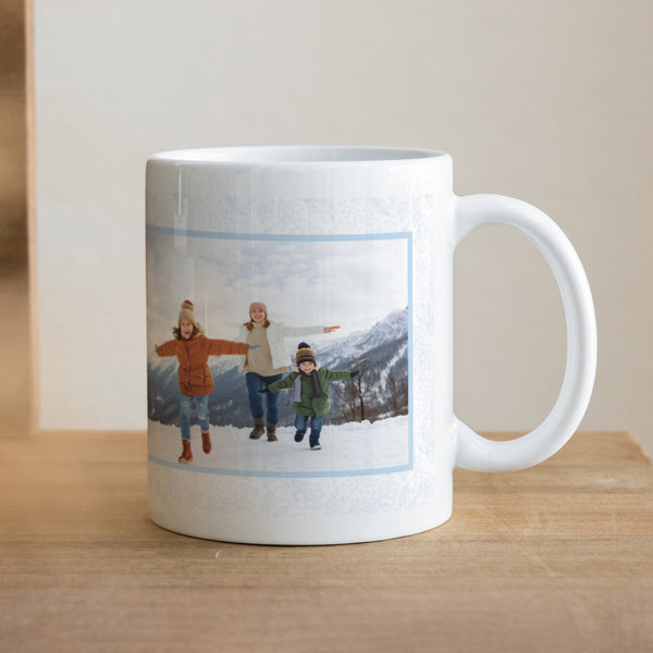 Mug Fin d'année Blanc Pattern hivernal glacé photo