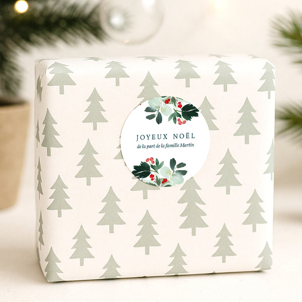 Sticker Fin d'année Rond Couronne de Noël III photo