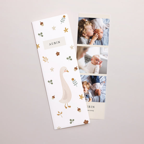 Faire-part Naissance Marque-page photo Petite oie photo