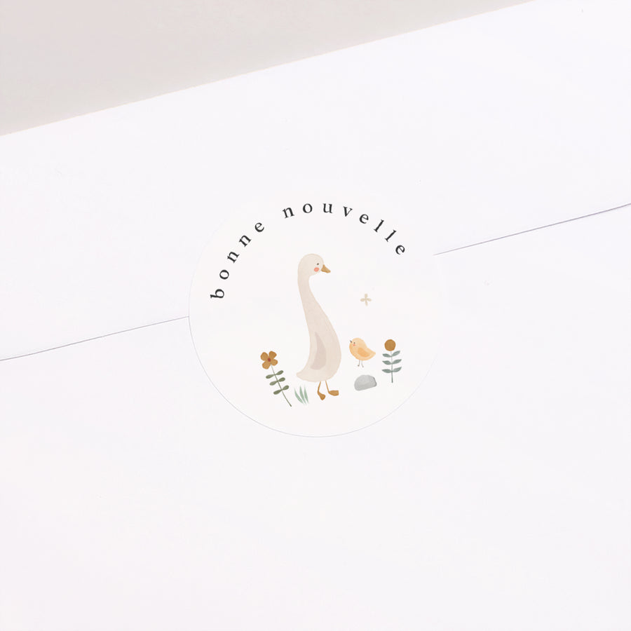 Sticker Naissance Rond Petite oie photo