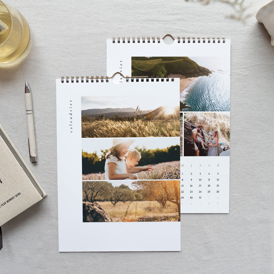 Calendrier Fin d'année Mural A4 Nouvel an, photos du bonheur photo