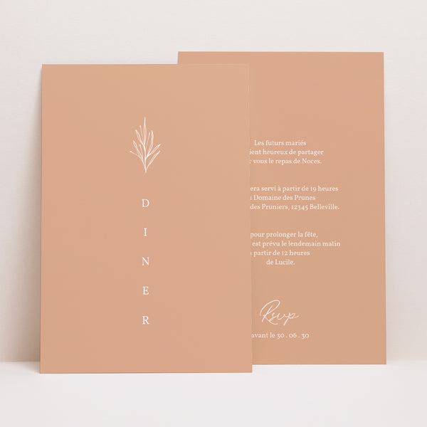 Invitations Mariage Portrait Ton pastel photo