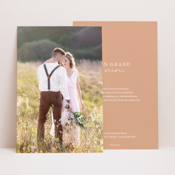 Remerciements Mariage Portrait Ton pastel photo