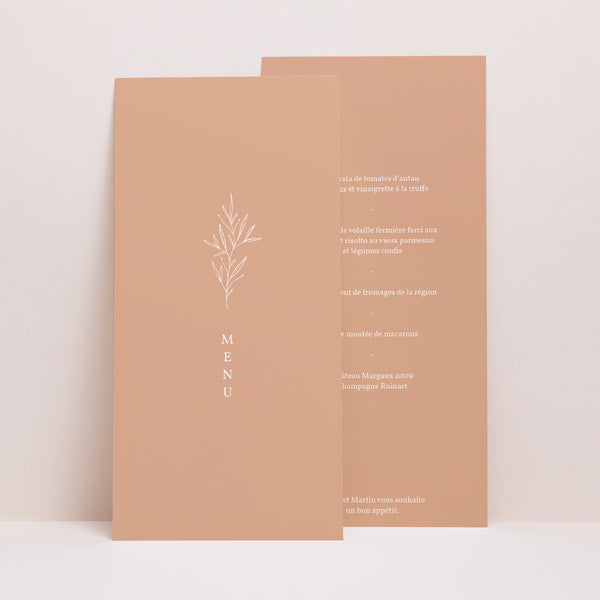 Menu Mariage Panoramique portrait Ton pastel photo