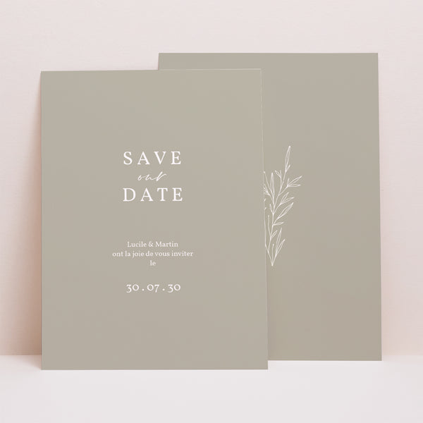 Save the date Mariage Portrait Ton pastel photo