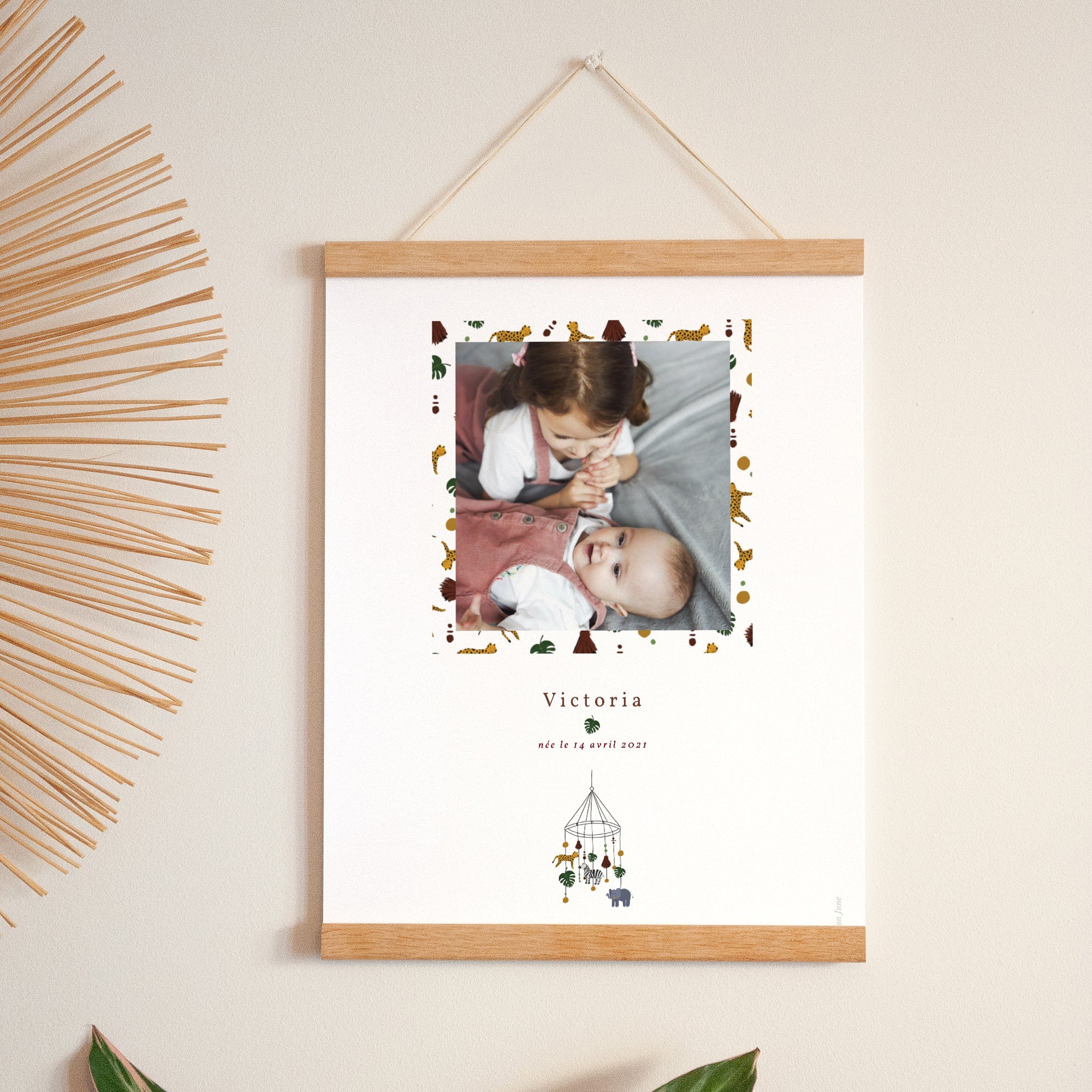 Affiche Naissance Portrait 30 x 40 cm Mobile safari photo N° 1